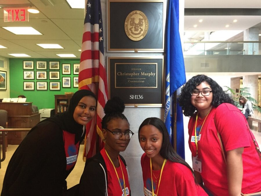 United Strength Culture Club members Rua Osman, Lydia Abraham, Lekiyah Fraser and JennyLee Malpica at a youth advocacy conference in Washington, DC last year. 