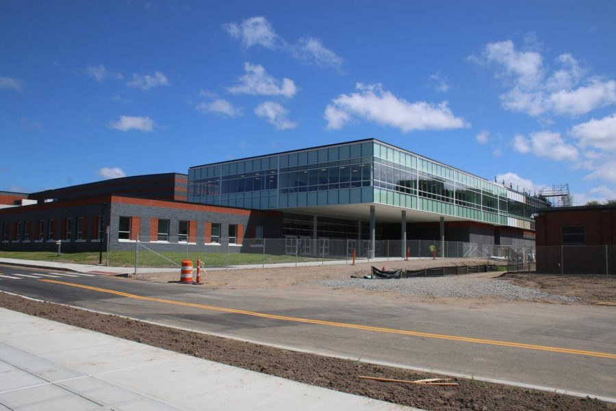 Exterior shot of the new media center. 