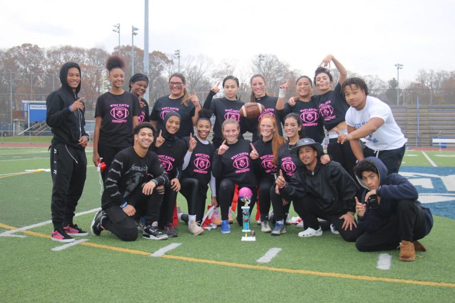 Members of the Class of 2020 at last year's Powder Puff game.